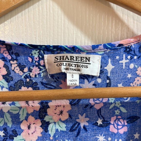 Shareen casual blue floral mini dress size 8 - Picture 3 of 10